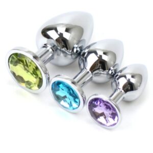 Metal Jeweled Anal Plug Set