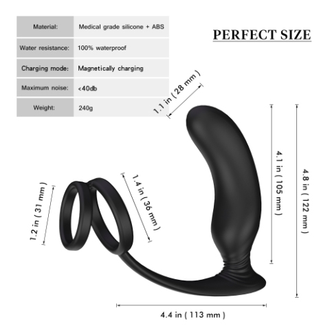 Anal Plug With Double Cock Ring Vibrator - Image 2