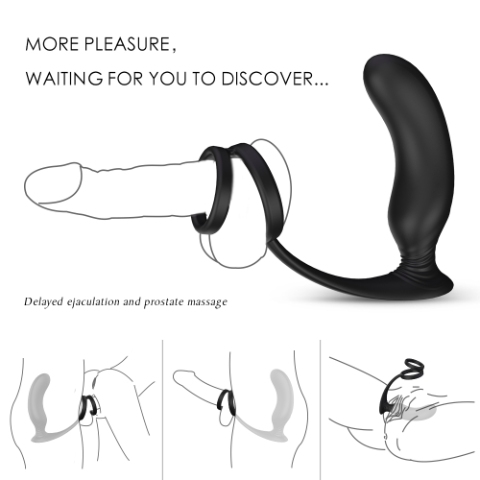 Anal Plug With Double Cock Ring Vibrator - Image 3