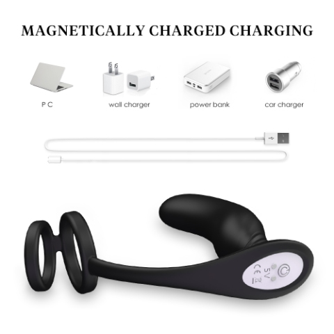 Anal Plug With Double Cock Ring Vibrator - Image 4